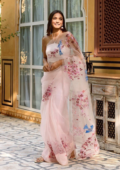 Soft Organza Handwork Saree