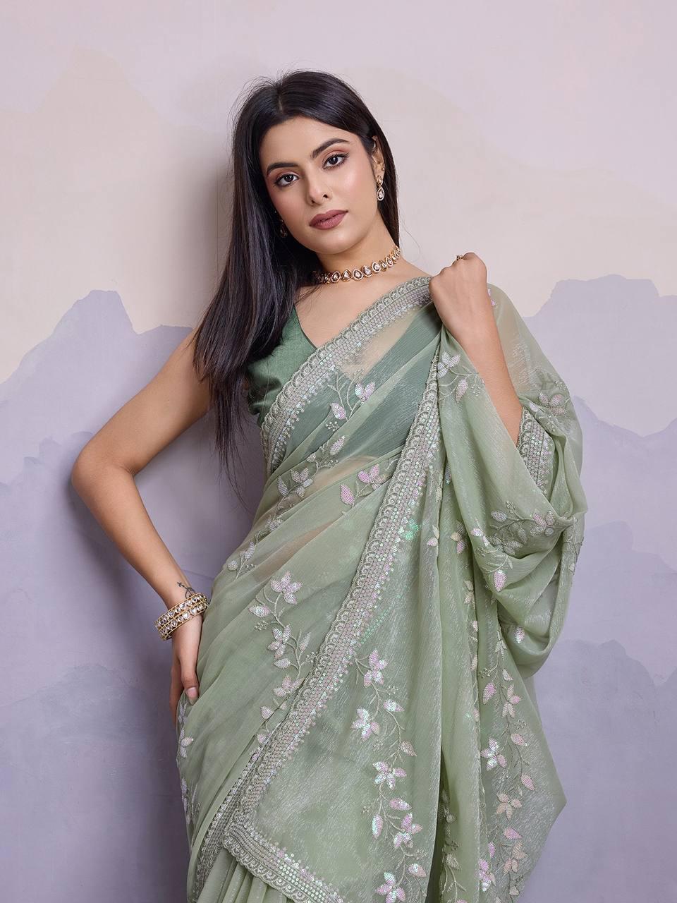 Simmer Chiffon  Saree