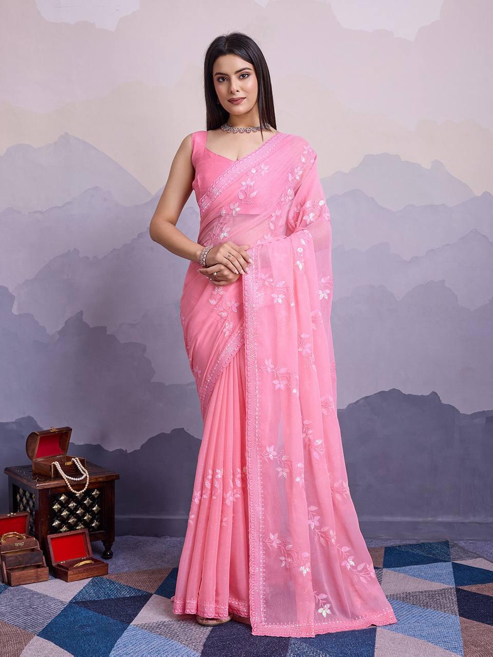 Simmer Chiffon  Saree