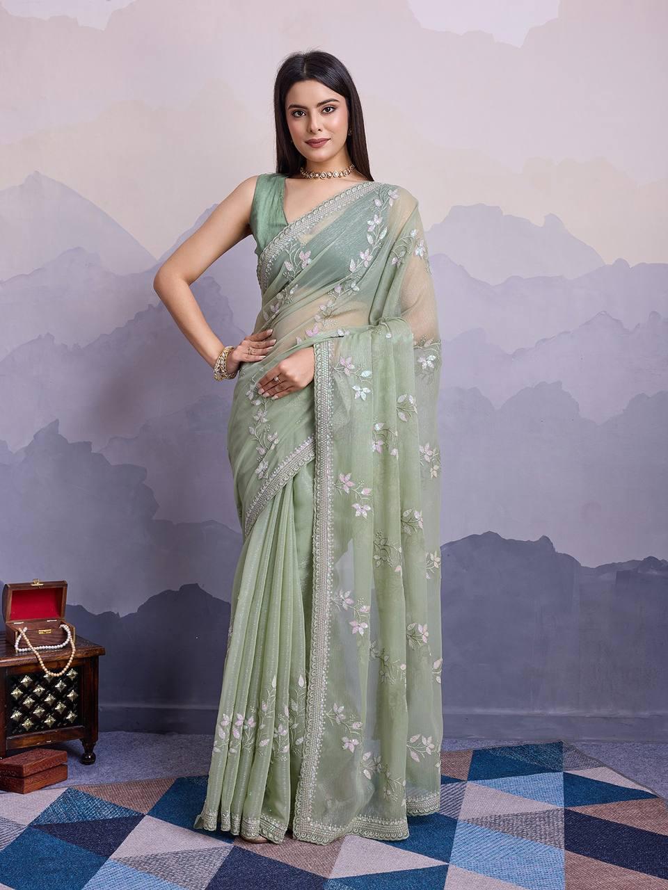 Simmer Chiffon  Saree