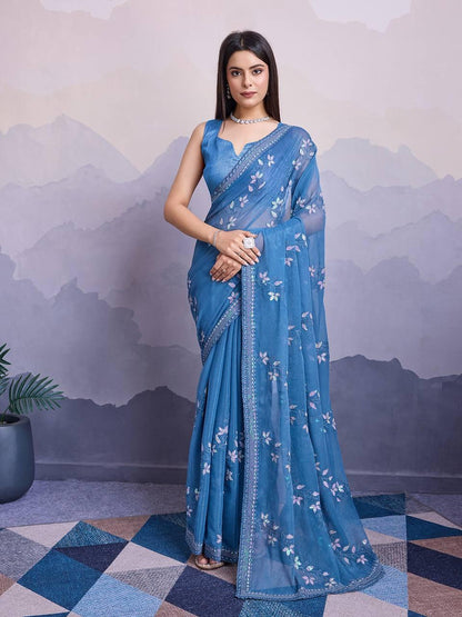 Simmer Chiffon  Saree