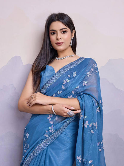 Simmer Chiffon  Saree