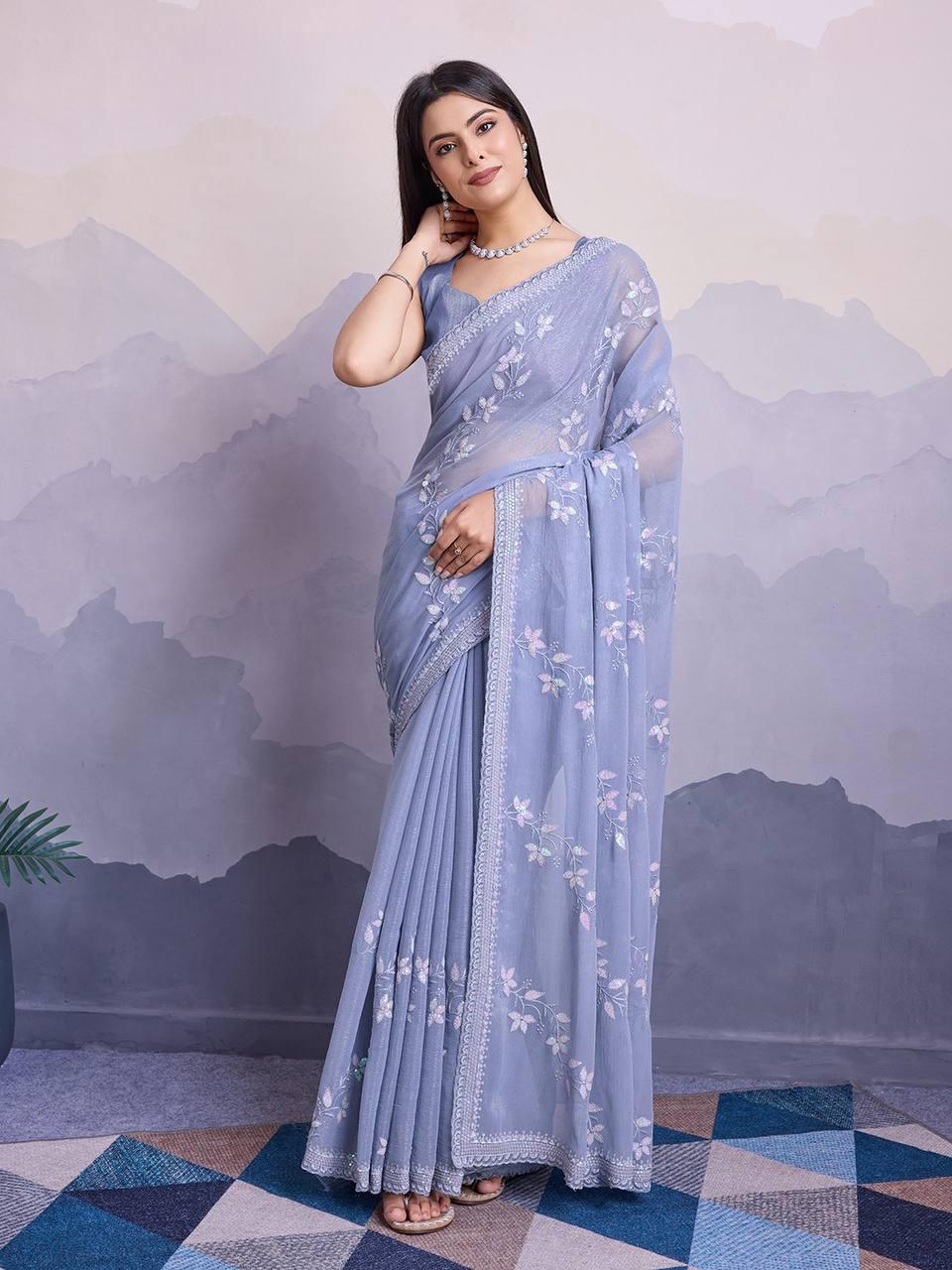 Simmer Chiffon  Saree