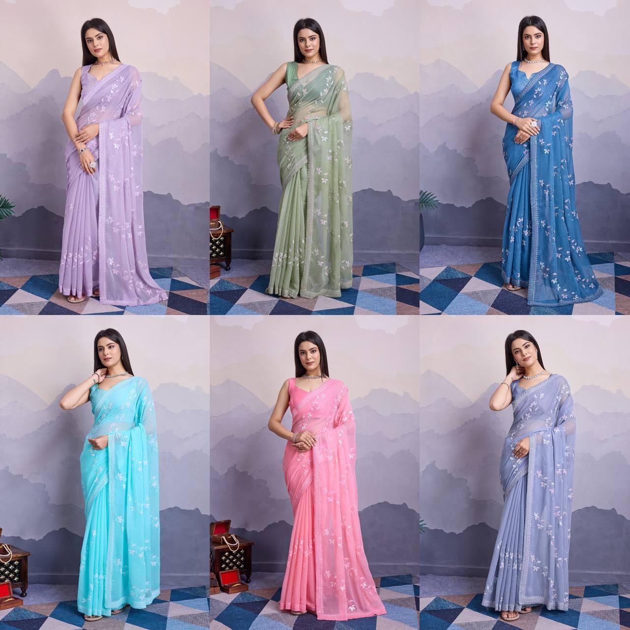 Simmer Chiffon  Saree