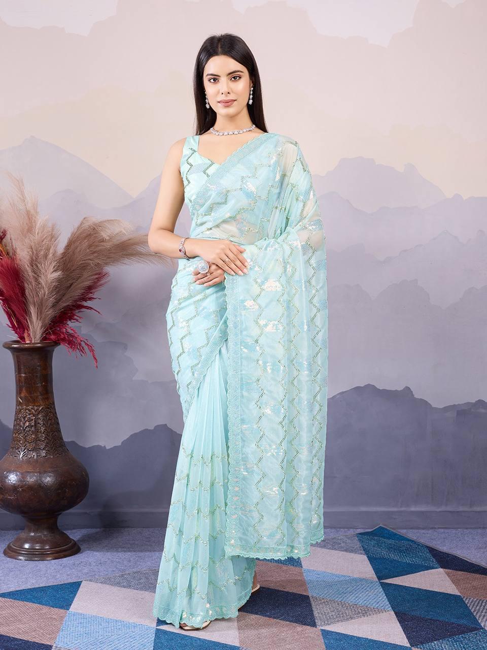 Party Wear Twill Net Saree