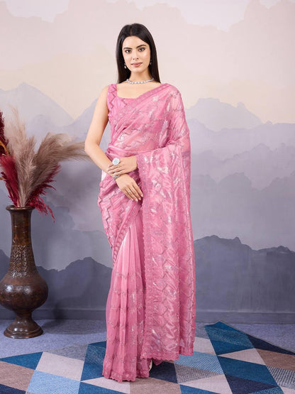 Party Wear Twill Net Saree