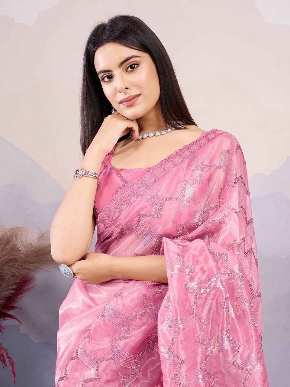 Party Wear Twill Net Saree