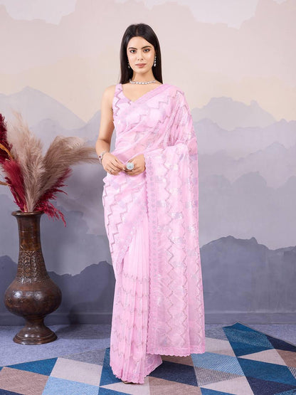 Party Wear Twill Net Saree