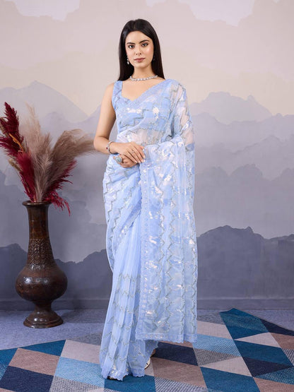 Party Wear Twill Net Saree