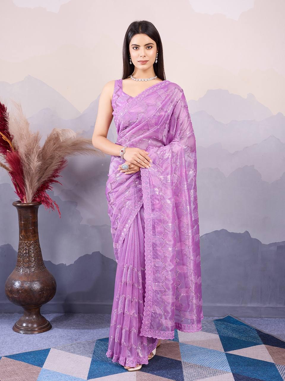 Party Wear Twill Net Saree