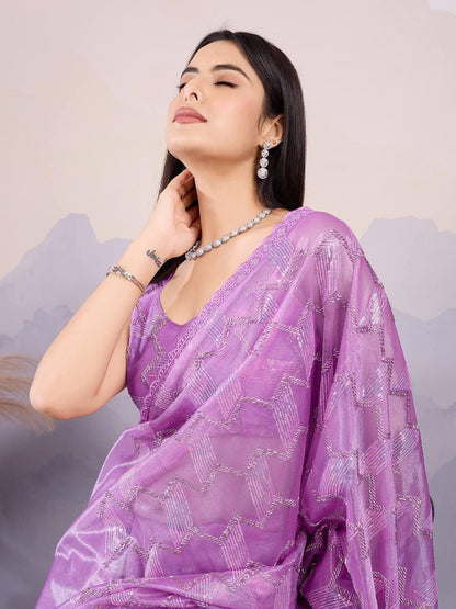 Party Wear Twill Net Saree