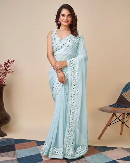 Faux Georgette Saree