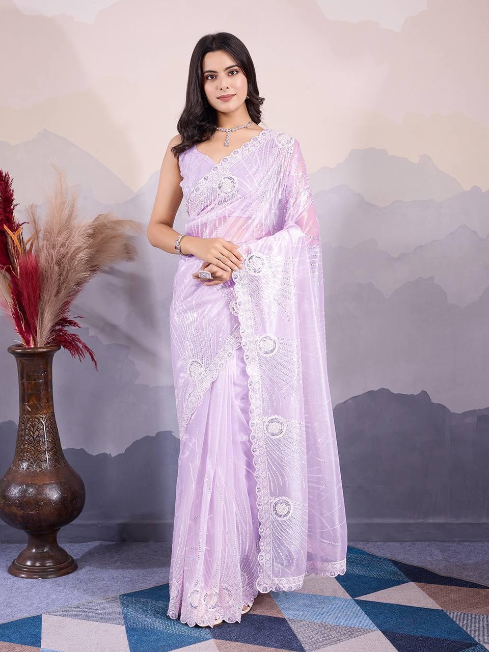 Party Wear Twill Net Saree