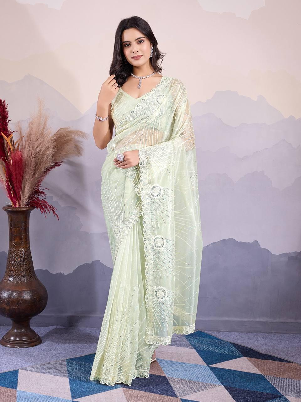 Party Wear Twill Net Saree