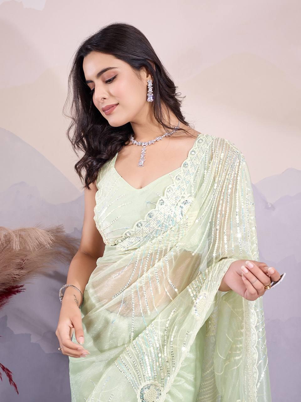 Party Wear Twill Net Saree