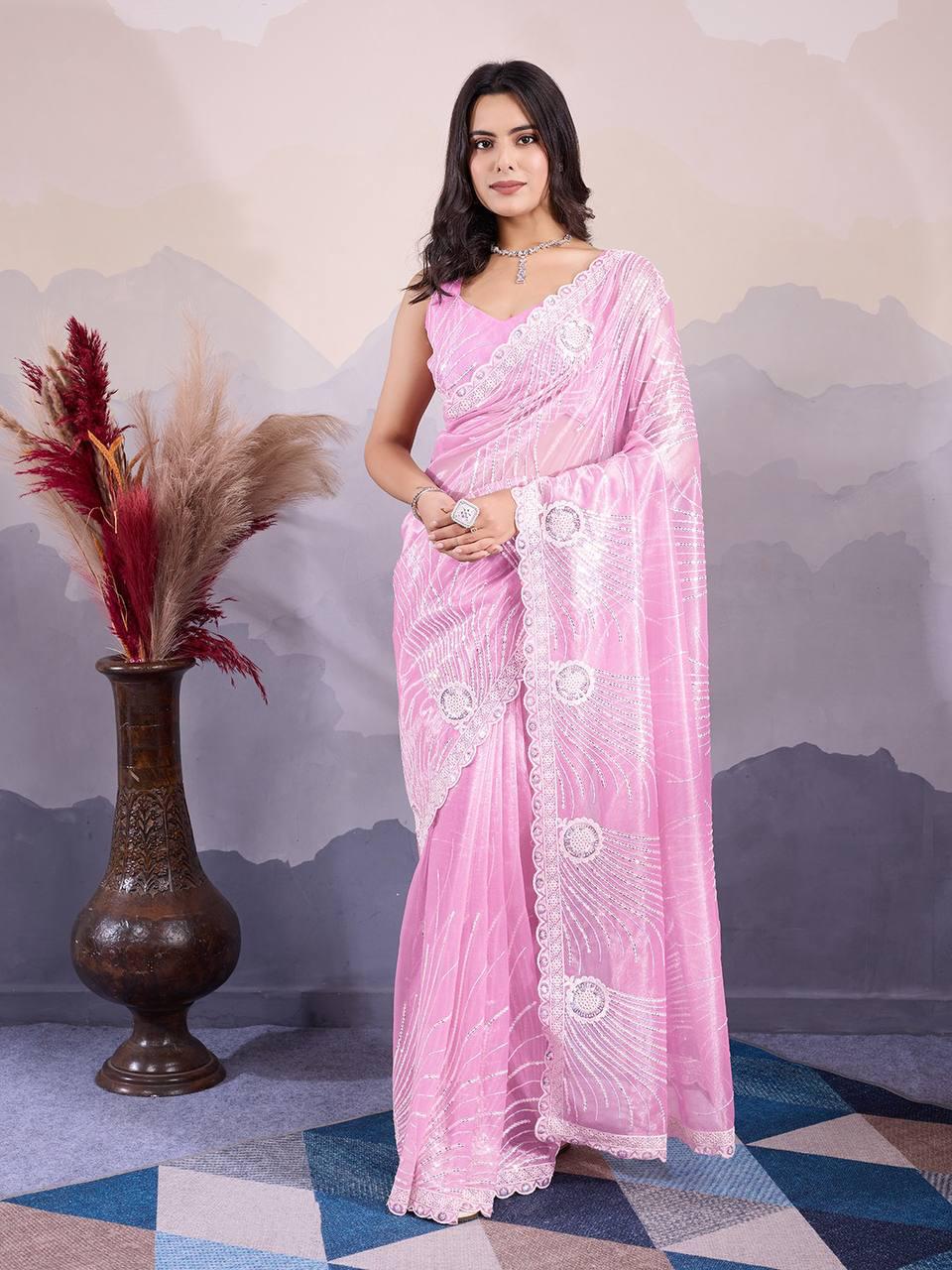 Party Wear Twill Net Saree