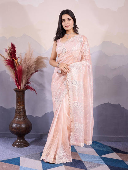 Party Wear Twill Net Saree