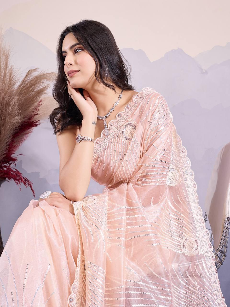 Party Wear Twill Net Saree