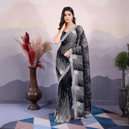 Party Wear Twill Net Saree