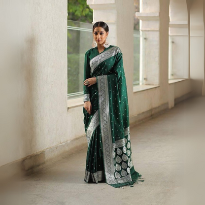 Elegant Soft Lichi Silk Saree with Rich Pallu & Jacquard Work