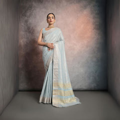 Sea Green Mulberry Silk Saree