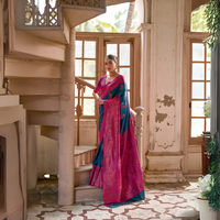 Blue Zari Weaving Banarasi Silk Saree