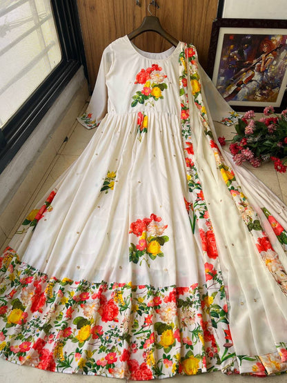 Muslin Cotton Long Gown