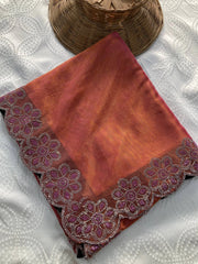 Pink Swarovski Work Fendy Soft Net Saree