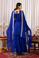 Blue Embroidery Georgette Suit