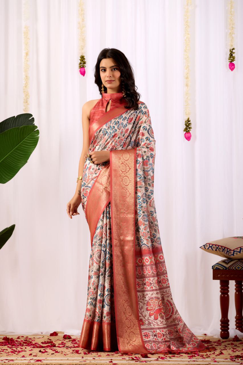 Aarohi Soft Lichu Silk Saree