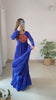 Blue Gamthi With Laheriya Print Fox Georgette Gown