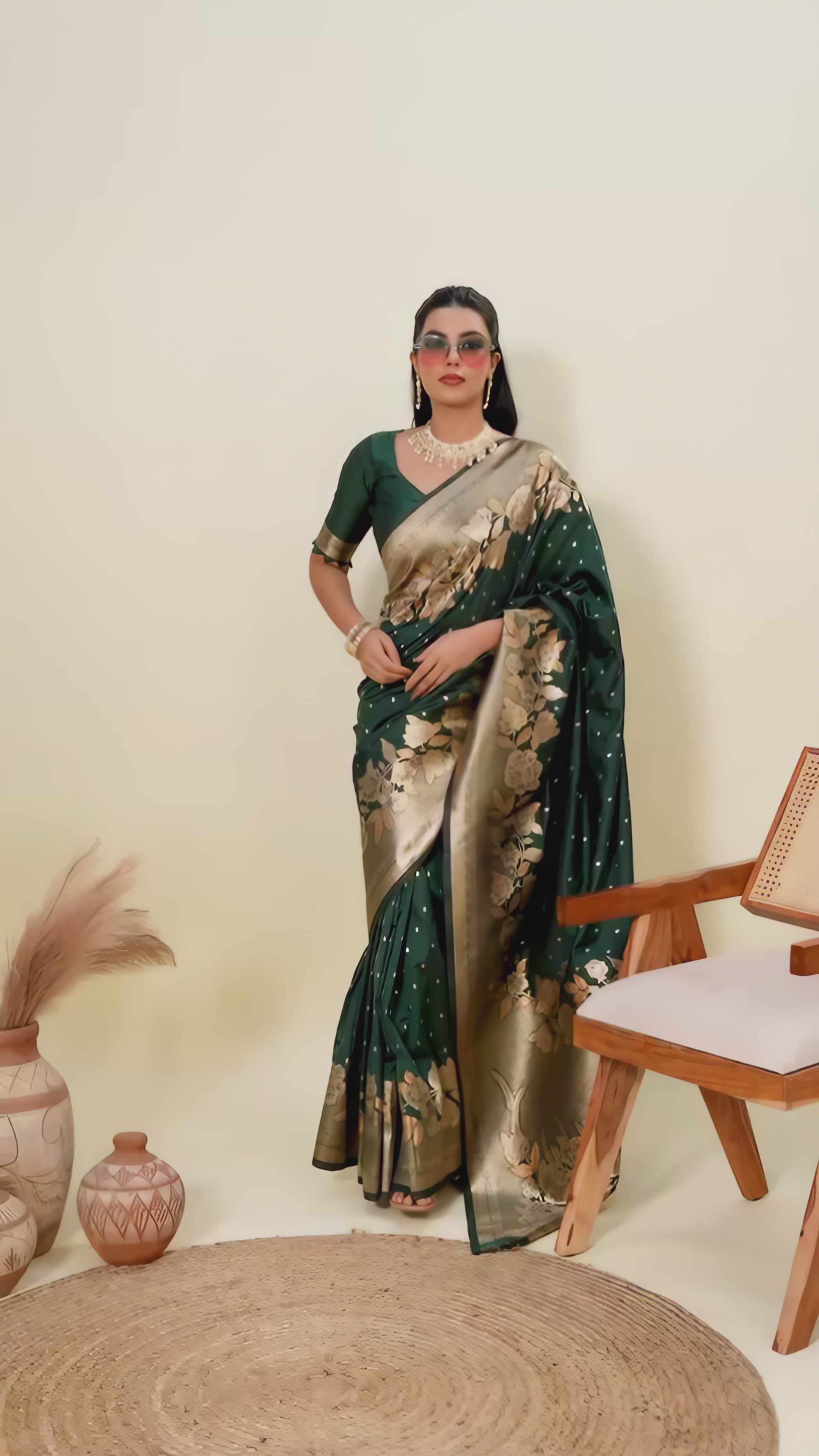 green-banarasi-silk-saree-gold-floral-modern-studio