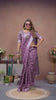 Purple Ached Weaving Soft Linen Saree