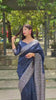 Navy Blue Warli Weaving Soft Banglori Raw Silk Saree