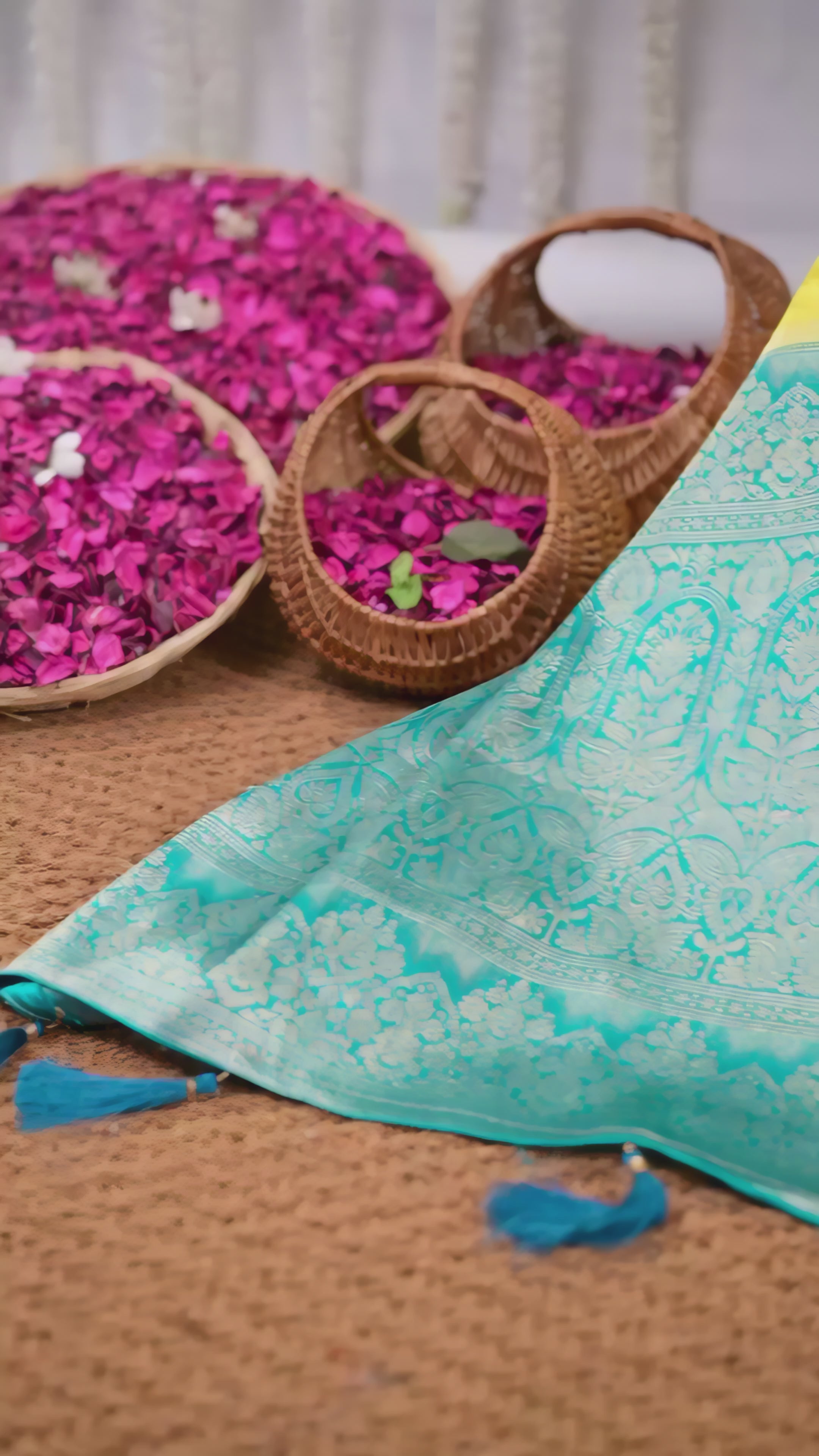 yellow-turquoise-silk-saree-floral-basket-studio