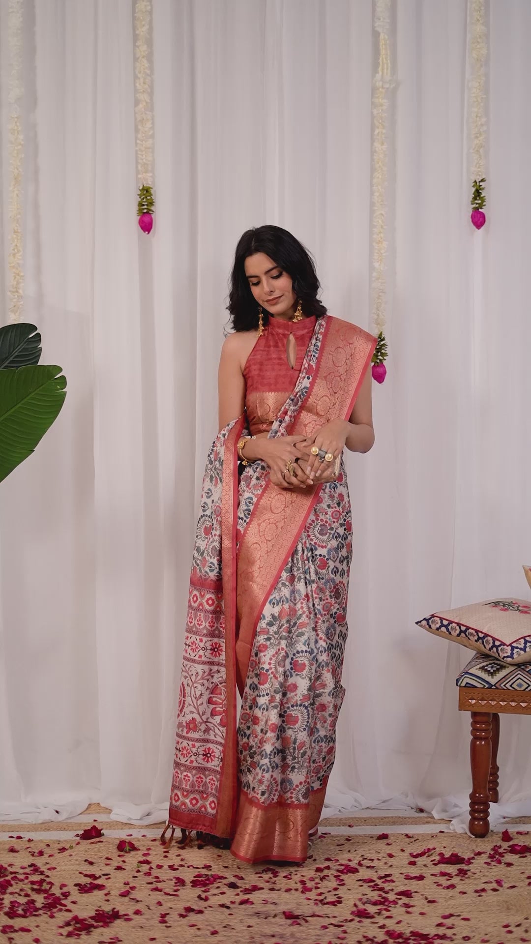 Aarohi Soft Lichu Silk Saree