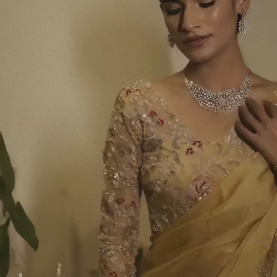 yellow-silk-embroidered-saree-woman-studio